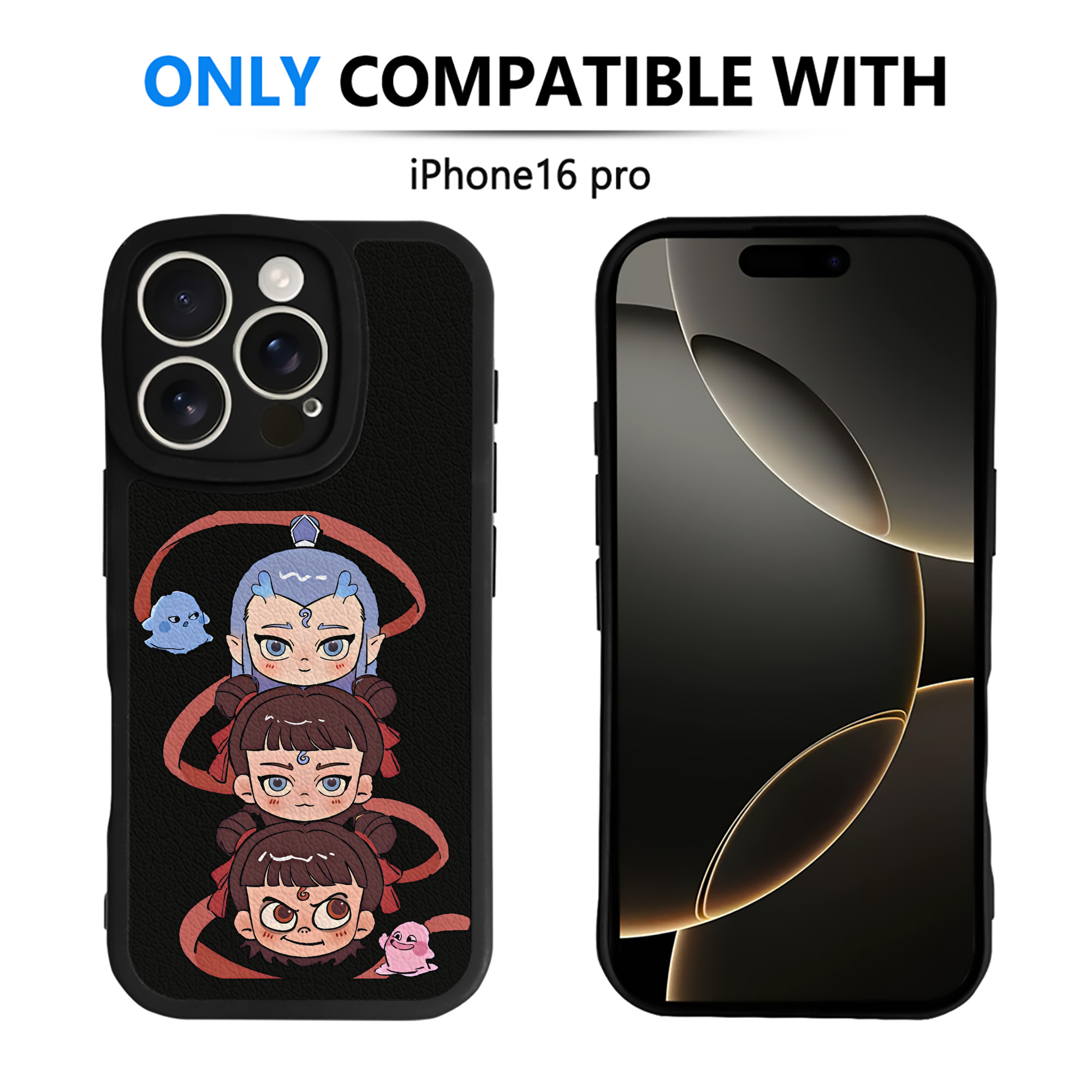 （画像用） Ne Zha 2 ナタ 魔童の大暴れ 【iPhone 16シリーズ対応】シリコンスマホケース（レザー調） 材質：シリコン